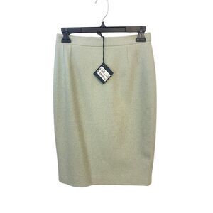 Giorgio's of Palm Beach Green 100% wool Pencil Skirt 42 Fits XS 0 2 NWT $595